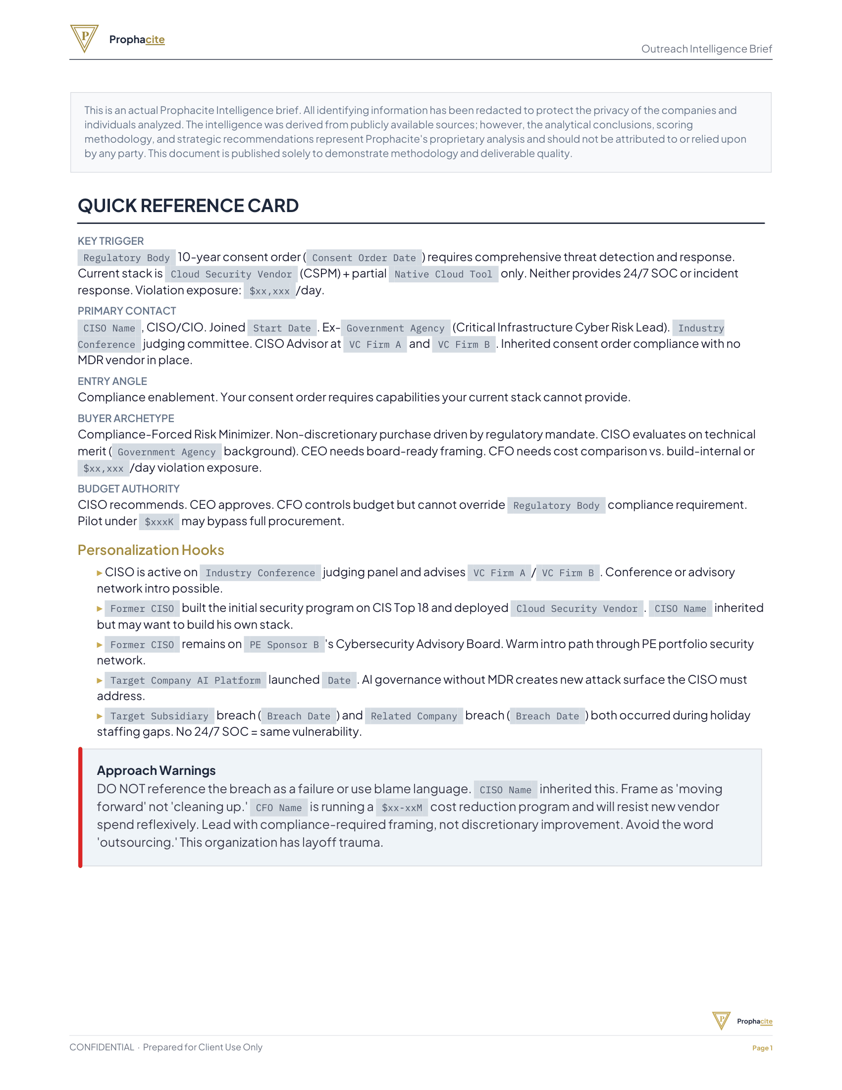 Redacted outreach brief sample PDF page 2 of 6