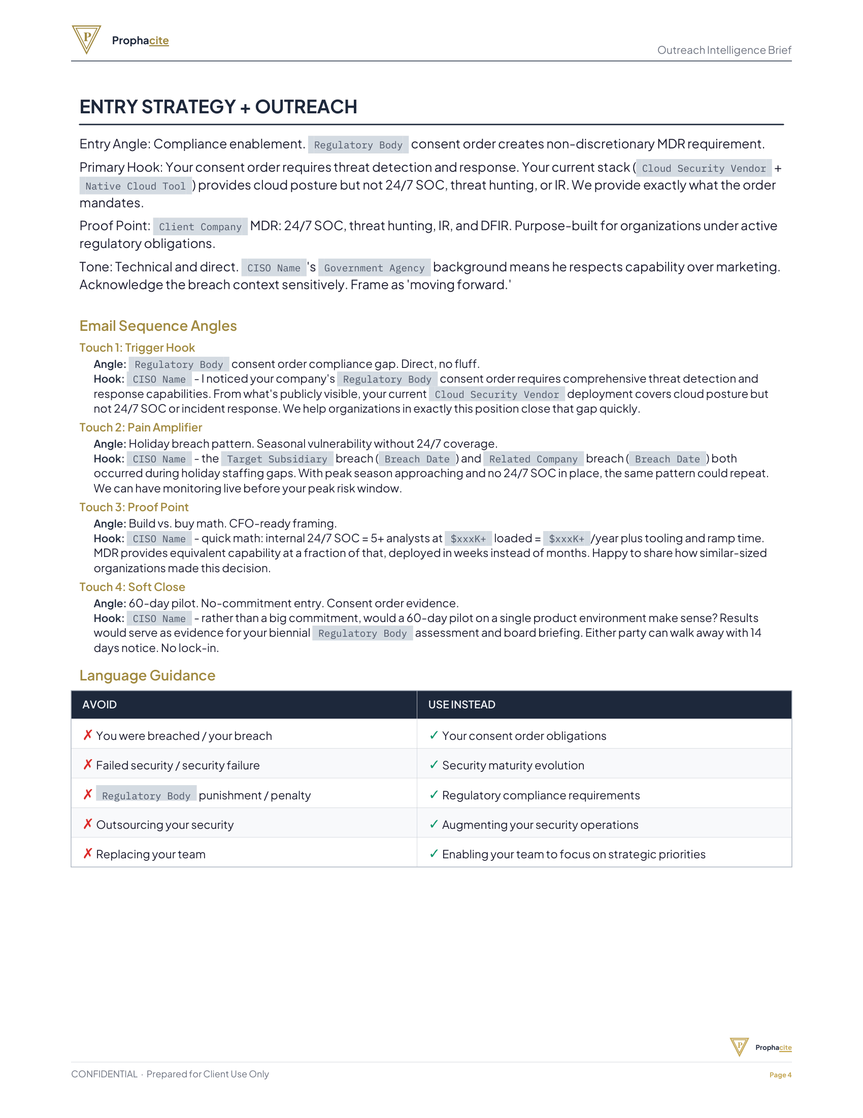 Redacted outreach brief sample PDF page 5 of 6